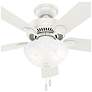 4_44" Hunter Swanson Fresh White Ceiling Fan with LED Light Kit more views