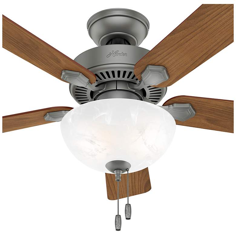 Image 4 44" Hunter Swanson Matte Silver Ceiling Fan with LED Light Kit more views