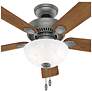 4_44" Hunter Swanson Matte Silver Ceiling Fan with LED Light Kit more views