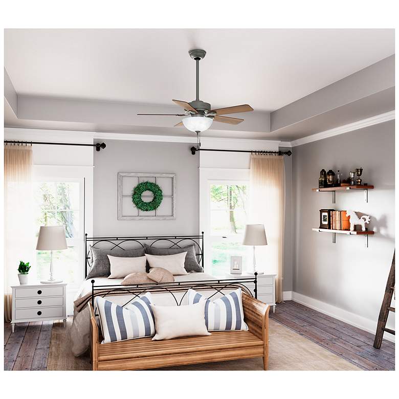 Image 6 44" Hunter Swanson Matte Silver Ceiling Fan with LED Light Kit more views