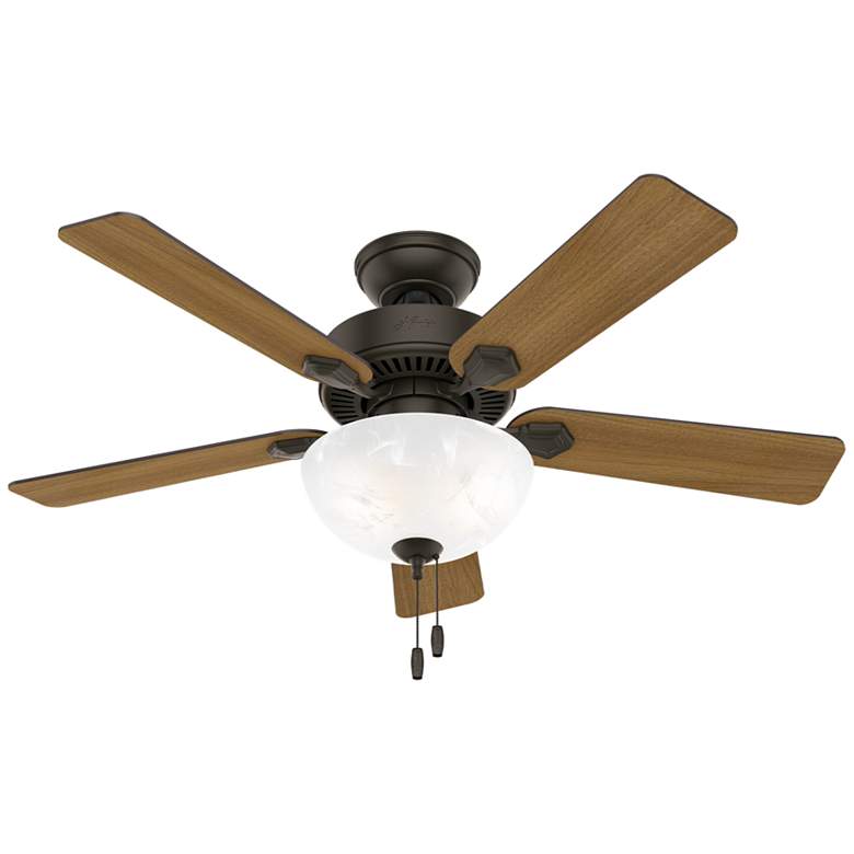 Image 1 44 inch Hunter Swanson New Bronze Ceiling Fan with LED Light Kit
