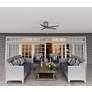 5_44" Hunter Terrace Cove Matte Silver LP Damp Rated Ceiling Fan more views