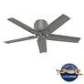 7_44" Hunter Terrace Cove Matte Silver LP Damp Rated Ceiling Fan more views