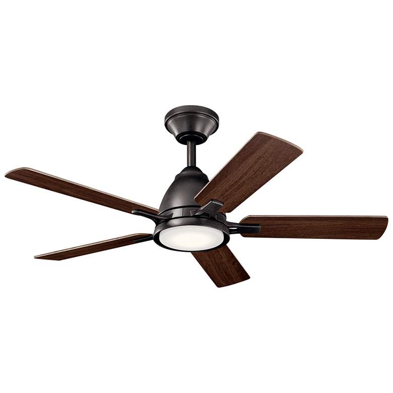 Image 1 44 inch Kichler Arvada Anvil Iron LED Ceiling Fan with Wall Control