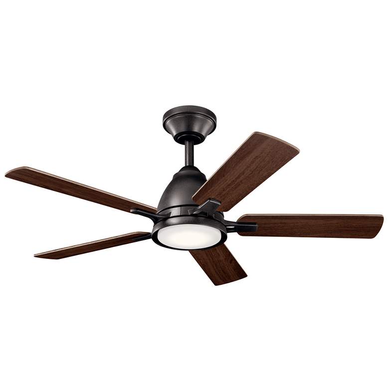 Image 1 44 inch Kichler Arvada Anvil Iron LED Ceiling Fan with Wall Control