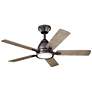 44" Kichler Arvada Anvil Iron LED Ceiling Fan with Wall Control