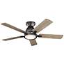 44" Kichler Arvada Anvil Iron LED Ceiling Fan with Wall Control