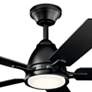 44" Kichler Arvada Satin Black LED Ceiling Fan with Wall Control