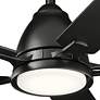44" Kichler Arvada Satin Black LED Ceiling Fan with Wall Control
