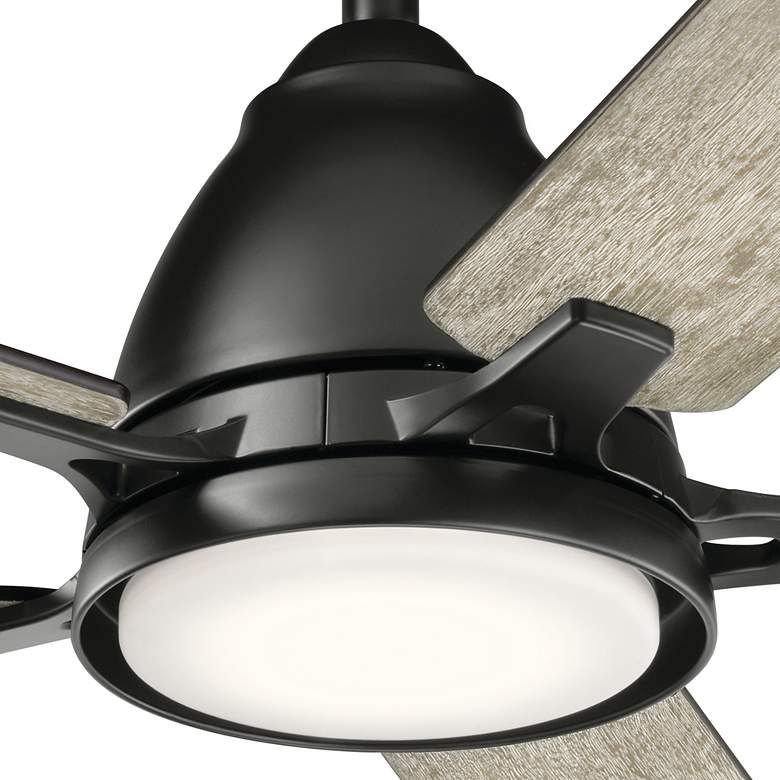 Image 4 44" Kichler Arvada Satin Black LED Ceiling Fan with Wall Control more views
