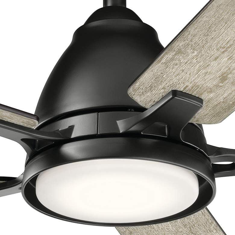 Image 5 44" Kichler Arvada Satin Black LED Ceiling Fan with Wall Control more views
