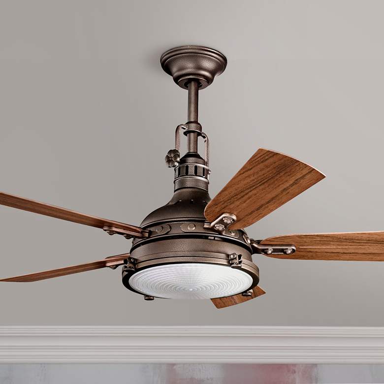 Image 1 44 inch Kichler Hatteras Bay Weathered Copper Finish Ceiling Fan