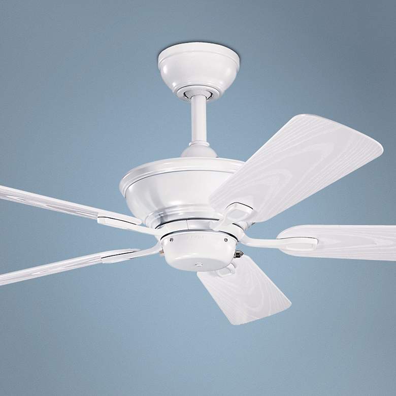 Image 1 44 inch Kichler Trent White Outdoor Ceiling Fan