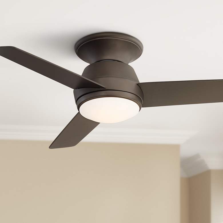 44&quot; Marbella Breeze Bronze Modern LED Hugger Ceiling Fan with Remote