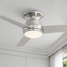 Image1 of 44" Marbella Breeze Brushed Nickel LED Hugger Ceiling Fan with Remote