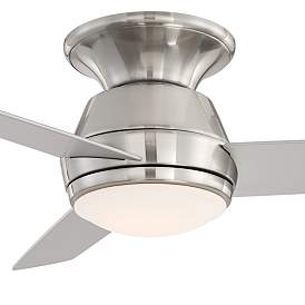 Image3 of 44" Marbella Breeze Brushed Nickel LED Hugger Ceiling Fan with Remote more views
