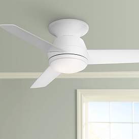 Image1 of 44" Marbella Breeze White Modern LED Hugger Ceiling Fan with Remote