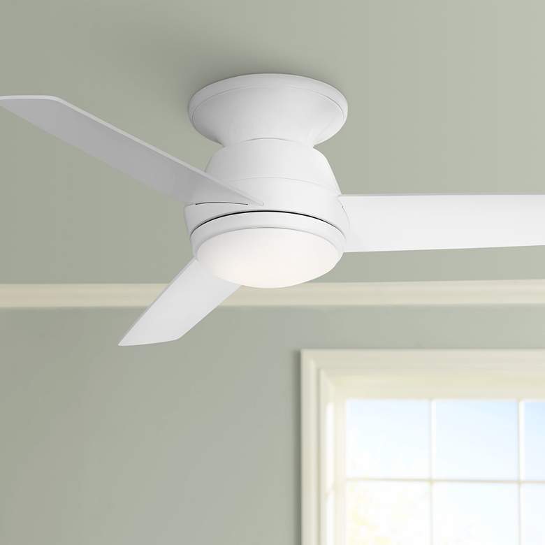 Image 1 44" Marbella Breeze White Modern LED Hugger Ceiling Fan with Remote