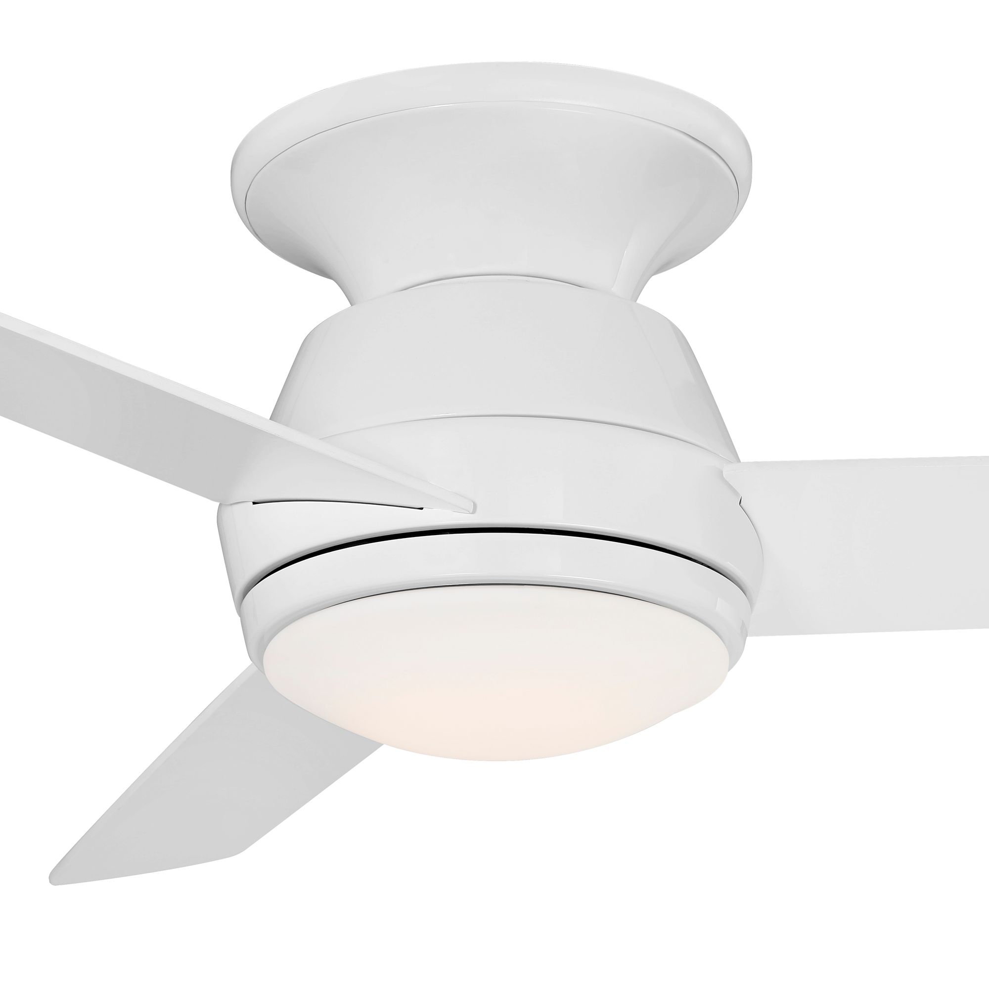 44" Marbella Breeze White Modern LED Hugger Ceiling Fan with Remote