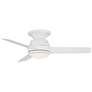 44" Marbella Breeze White Modern LED Hugger Ceiling Fan with Remote