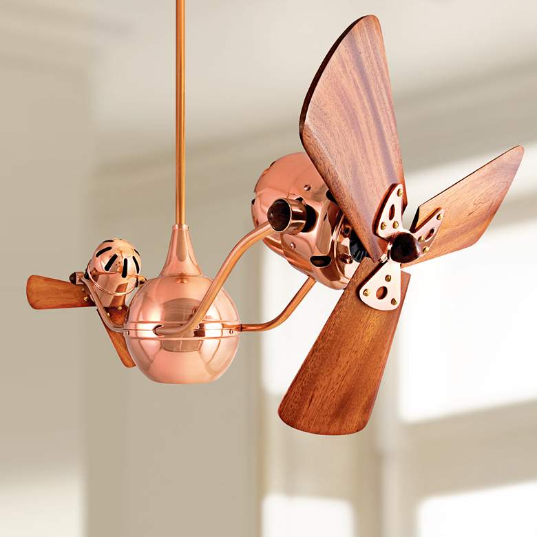Image 1 44 inch Matthews Vent Bettina Copper Dual-Head Fan with Wall Control