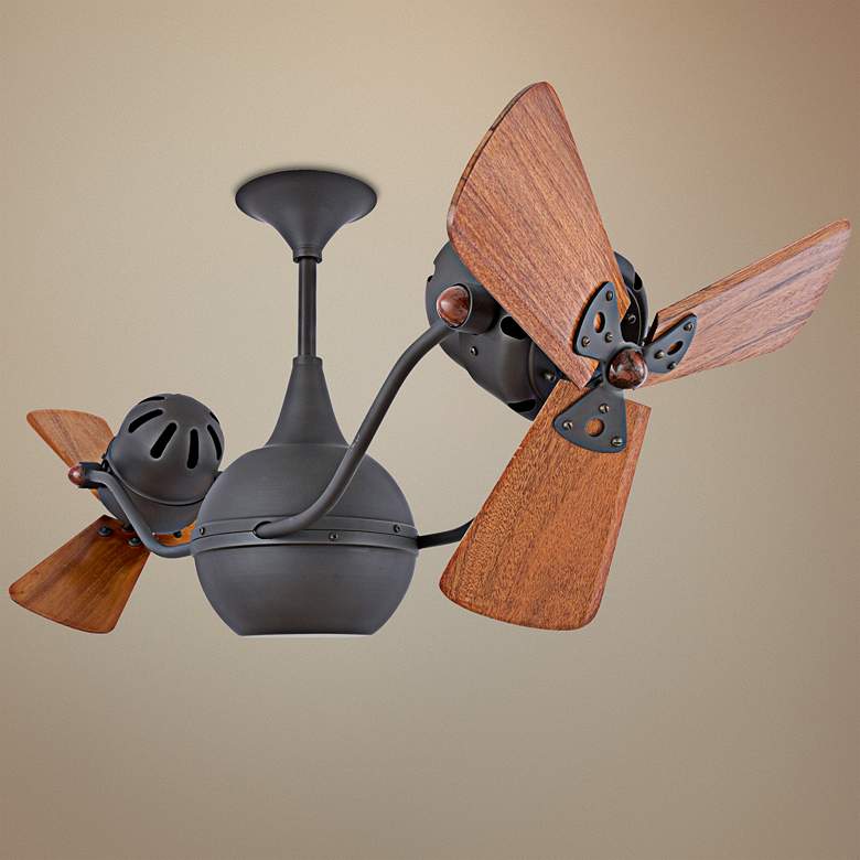 Image 1 44" Matthews Vent Bettina Dual-Head Bronze Ceiling Fan