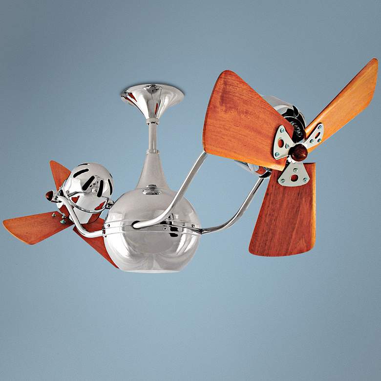 Image 1 44" Matthews Vent Bettina Dual-Head Chrome Ceiling Fan
