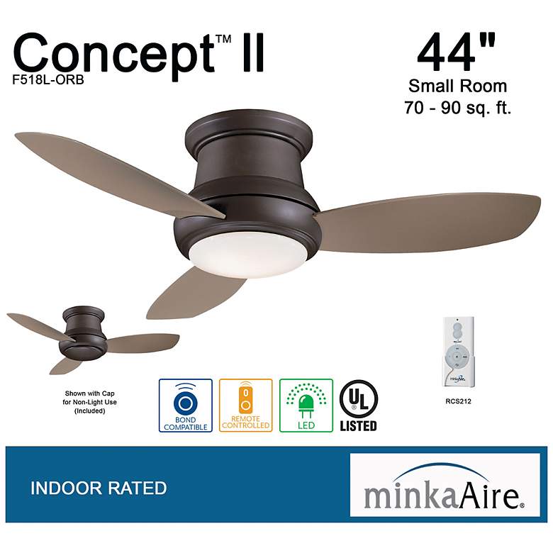 Image 4 44" Minka Aire Concept II Bronze Flushmount LED Fan with Remote more views