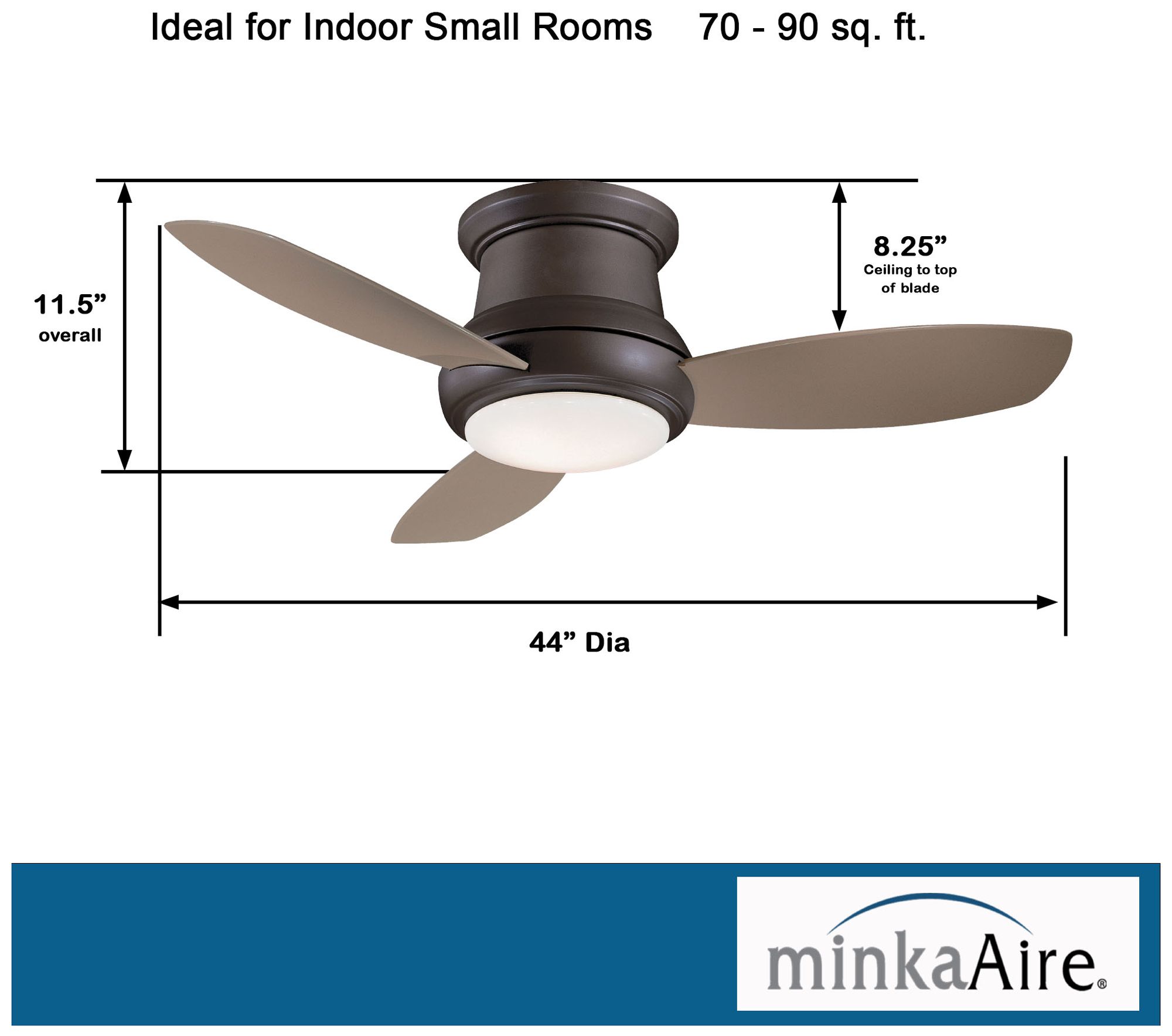 44" Minka Aire Concept II Bronze Flushmount LED Fan with Remote