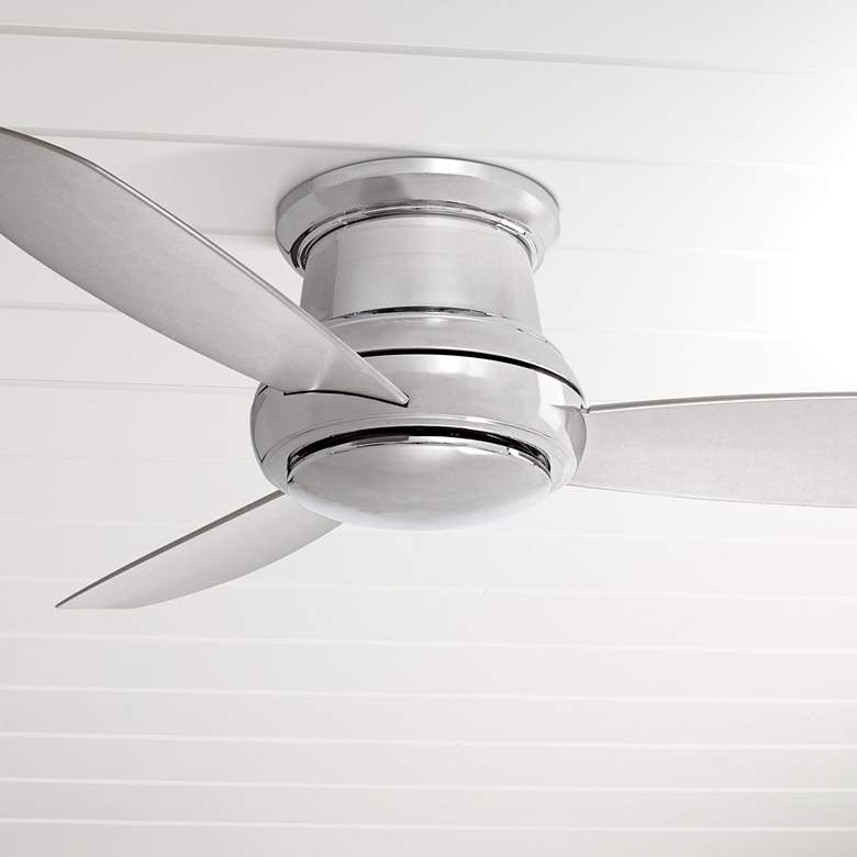 Image 1 44" Minka Aire Concept II Nickel Flushmount LED Fan with Remote
