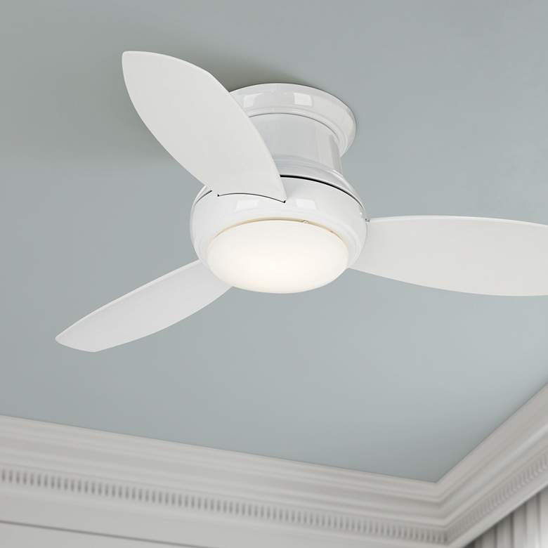 Image 1 44" Minka Aire Concept II White Flushmount LED Ceiling Fan with Remote