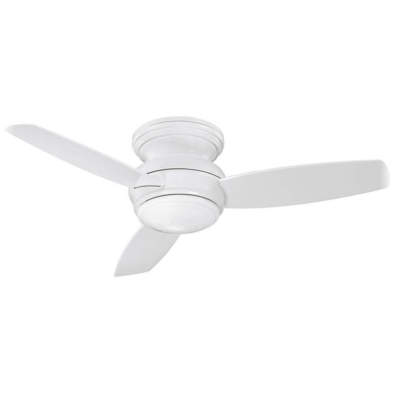 Image 2 44 inch Minka Aire Concept White Flushmount LED Fan with Wall Control