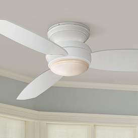 Image1 of 44" Minka Aire Concept White Flushmount LED Fan with Wall Control