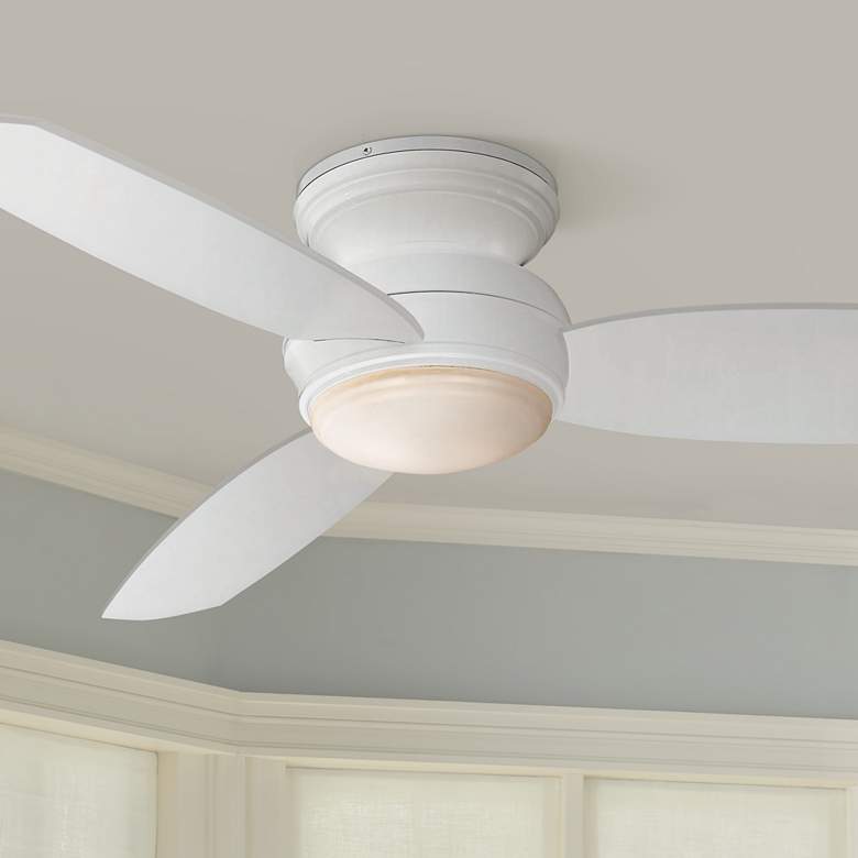 Image 1 44 inch Minka Aire Concept White Flushmount LED Fan with Wall Control