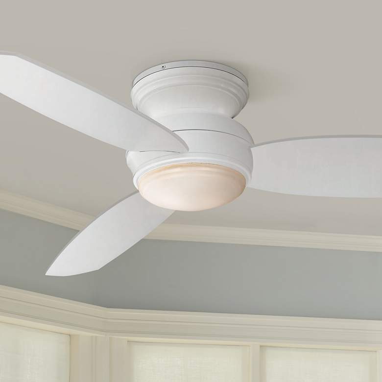 Image 1 44" Minka Aire Concept White Flushmount LED Fan with Wall Control