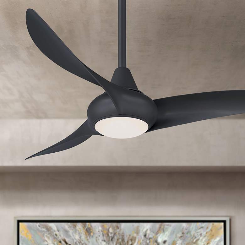 Image 1 44 inch Minka Aire Light Wave Coal Finish LED Ceiling Fan with Remote