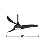 44" Minka Aire Light Wave Coal Finish LED Ceiling Fan with Remote