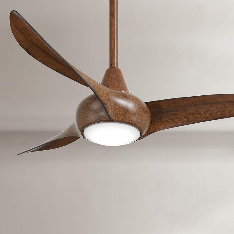 Image 1 44" Minka Aire Light Wave Distressed Koa LED Ceiling Fan with Remote