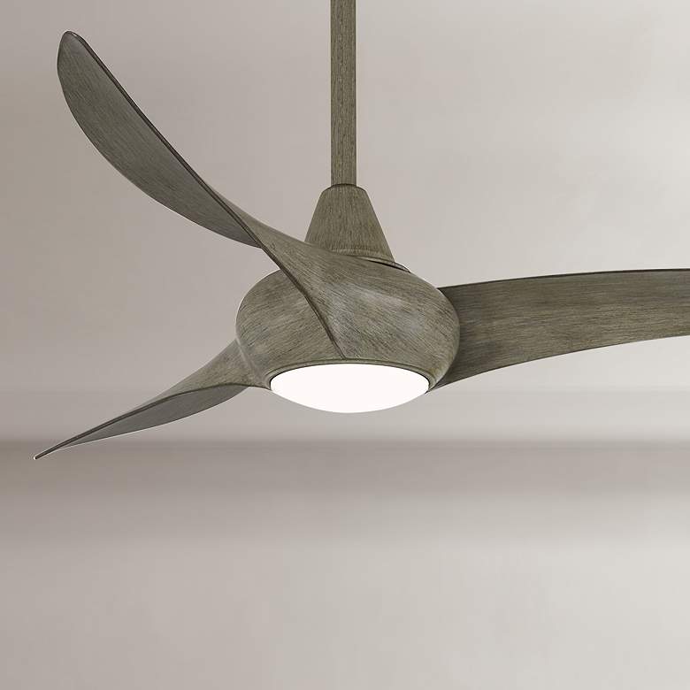 Image 1 44" Minka Aire Light Wave Modern Driftwood LED Ceiling Fan with Remote