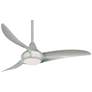 44" Minka Aire Light Wave Silver LED Modern Ceiling Fan with Remote