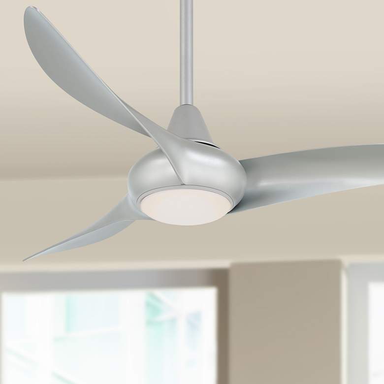 Image 1 44 inch Minka Aire Light Wave Silver LED Modern Ceiling Fan with Remote