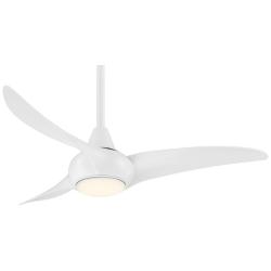44&quot; Minka Aire Light Wave White Modern LED Ceiling Fan with Remote