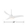 44" Minka Aire Light Wave White Modern LED Ceiling Fan with Remote