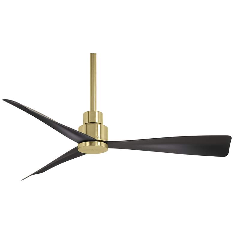 Image 2 44" Minka Aire Simple Soft Brass Wet Ceiling Fan with Remote Control