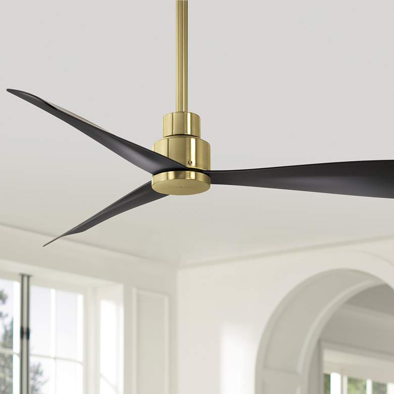Image 1 44 inch Minka Aire Simple Soft Brass Wet Ceiling Fan with Remote Control