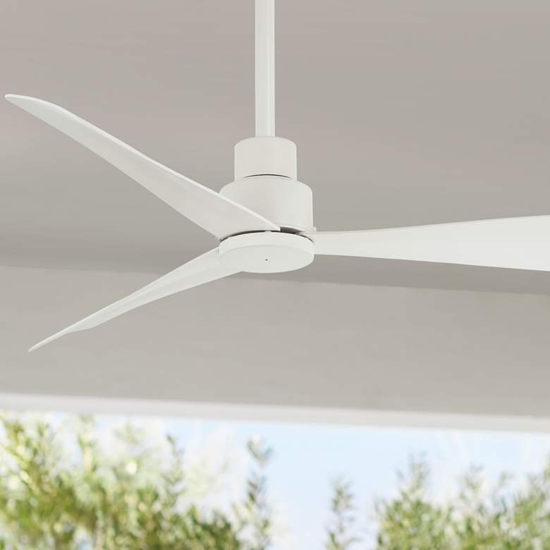 Image 1 44 inch Minka Aire Simple White Outdoor Ceiling Fan with Remote Control