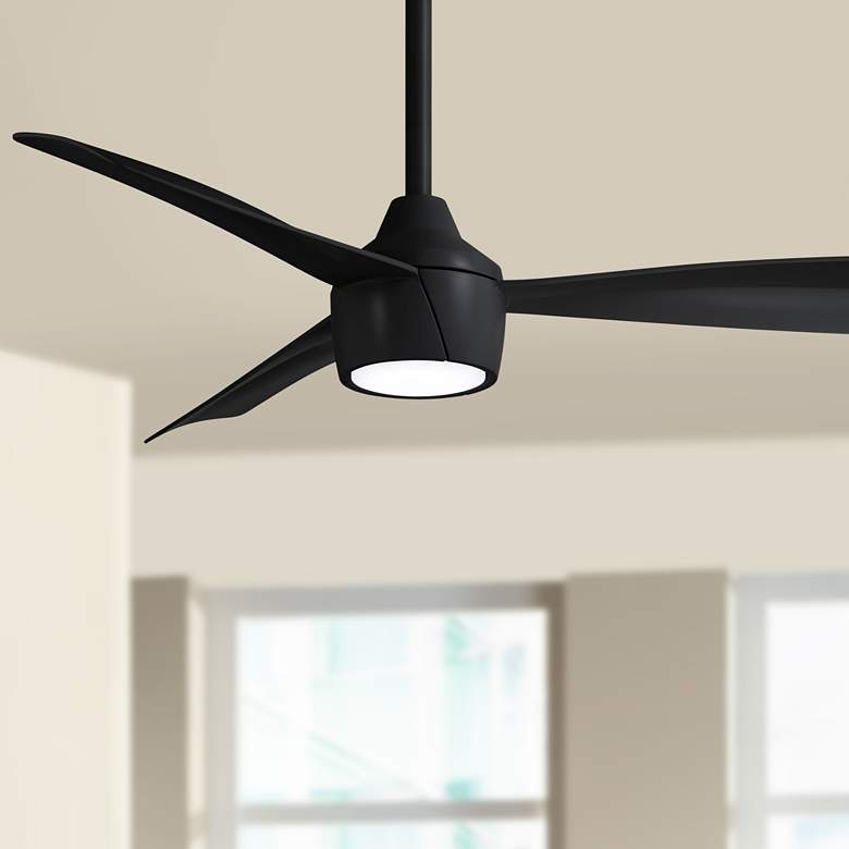 Image 1 44 inch Minka Aire Skinnie Coal LED Ceiling Fan with Remote Control
