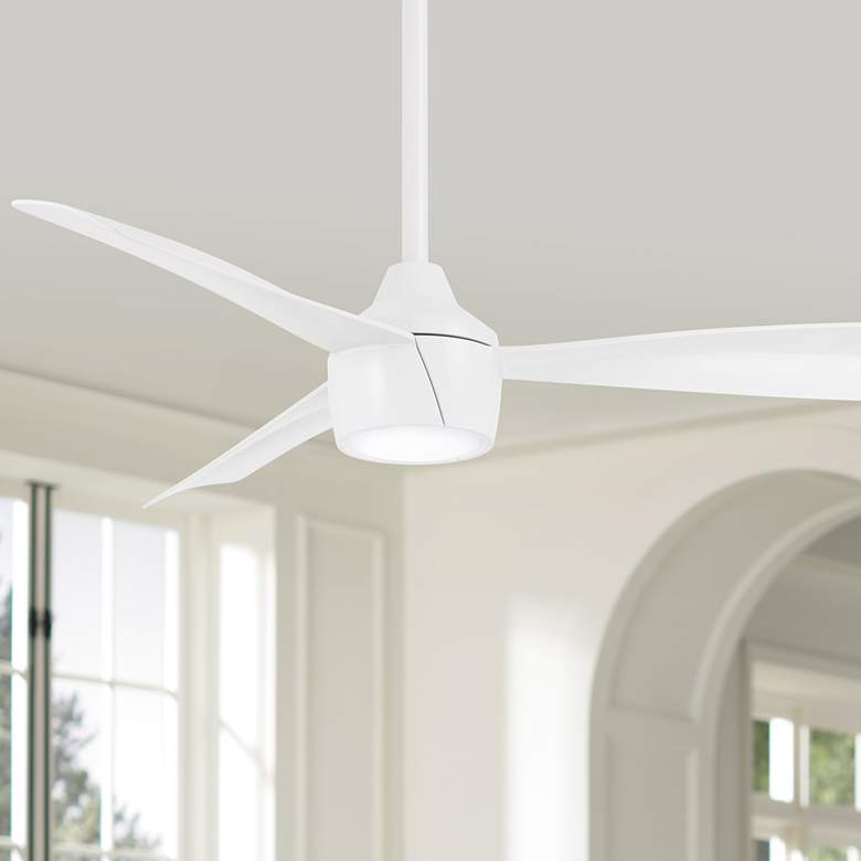Image 1 44 inch Minka Aire Skinnie Flat White LED Ceiling Fan with Remote Control