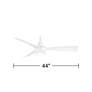 44" Minka Aire Skinnie Flat White LED Ceiling Fan with Remote Control