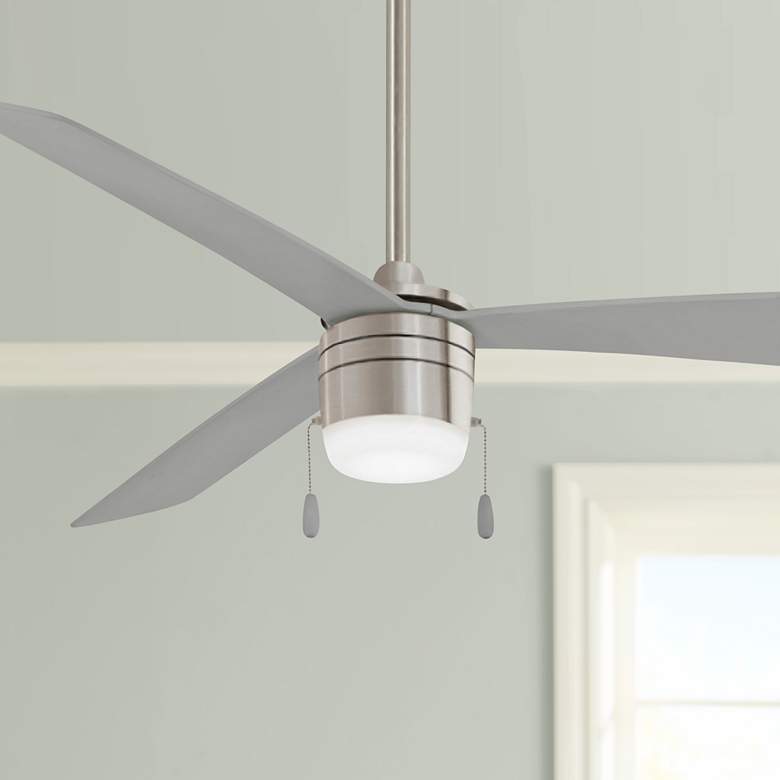 Image 1 44 inch Minka Aire Vital Brilliant Silver LED Ceiling Fan with Pull Chain